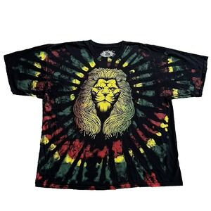DOM Men's 3XL Tie Dye Lion Shirt It's About The Art Big & Tall Rasta